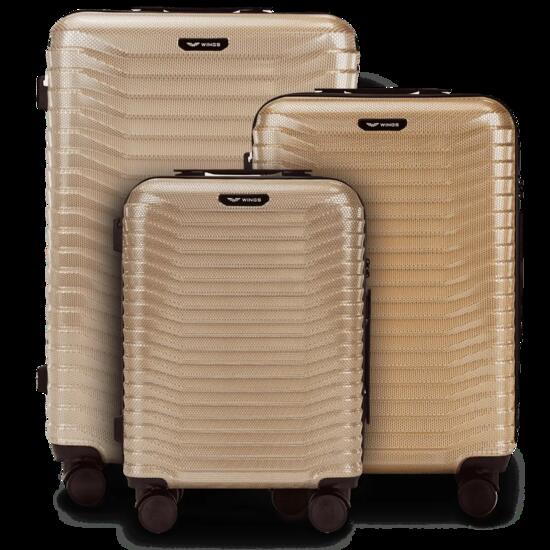Lot de 3 valises Wings PC Sea Eagle 2.0 CHAMPAGNE