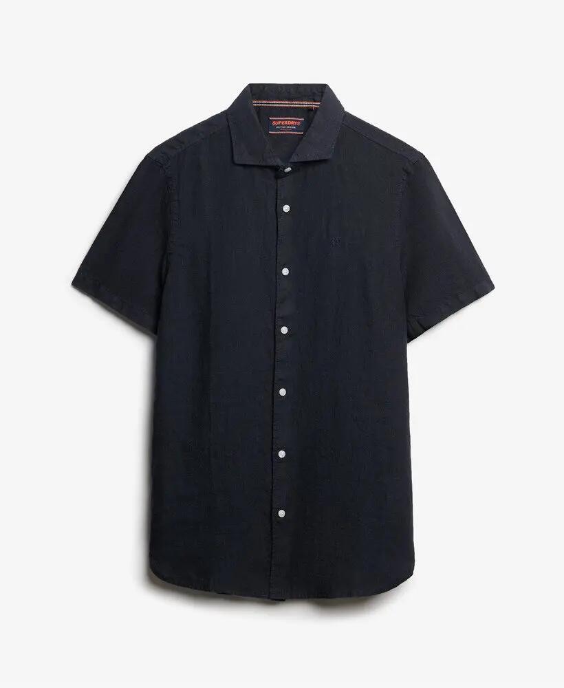 superdry Chemise en lin brodée Embroidered Vacation Linen Shirt – SUPER DARK 6/6