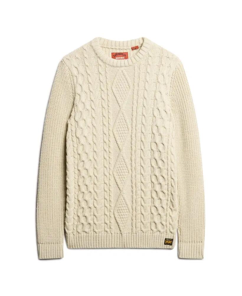 superdry Jacob Cable Knit Jumper – camisola de tranças, corte relaxed 6/6