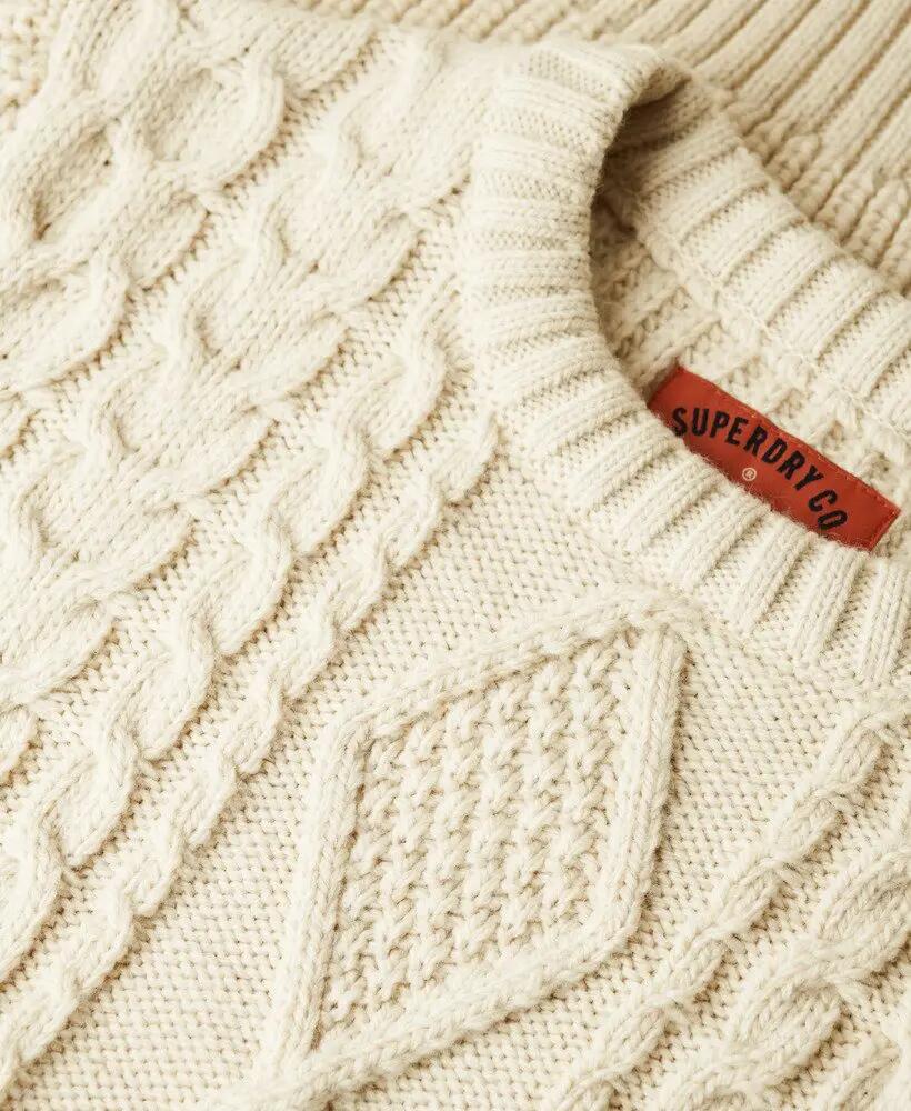 superdry Jacob Cable Knit Jumper – camisola de tranças, corte relaxed 5/6