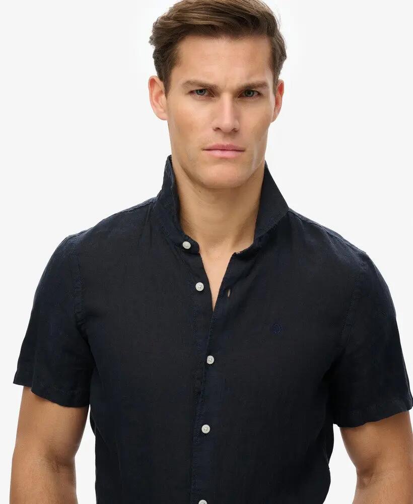 superdry Chemise en lin brodée Embroidered Vacation Linen Shirt – SUPER DARK 3/6