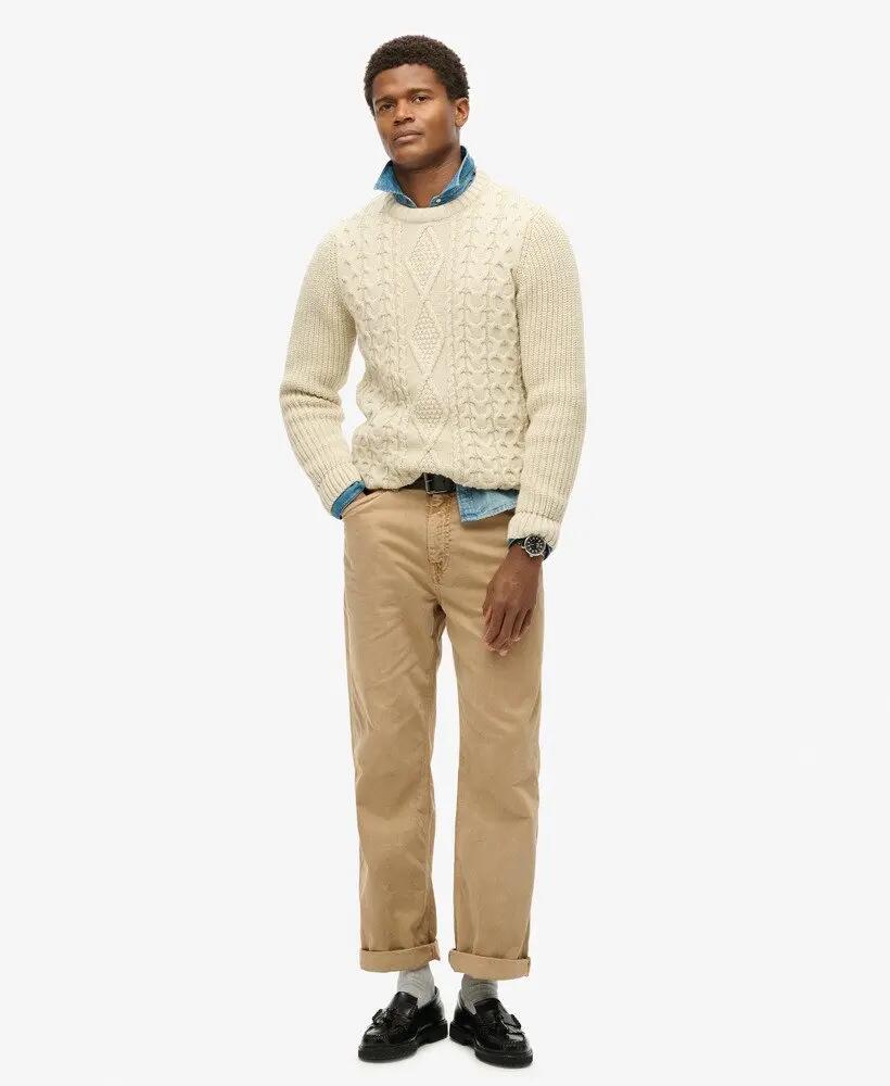 superdry Jacob Cable Knit Jumper – camisola de tranças, corte relaxed 2/6