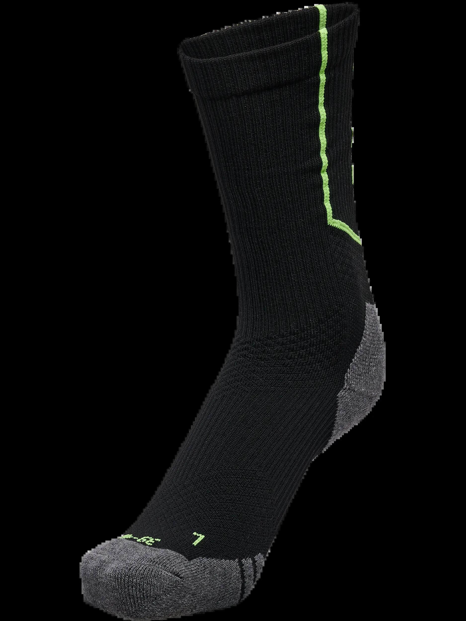 hummel meias baixas hmlPRO TRAINING SOCKS LOW NEON — BLACK/GREEN GECKO 2/3