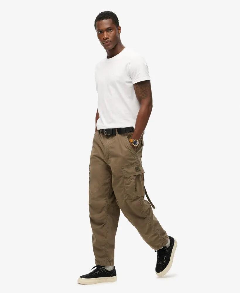 superdry Pantalon cargo parachute vintage en coton bio - Dark Khaki 4/7