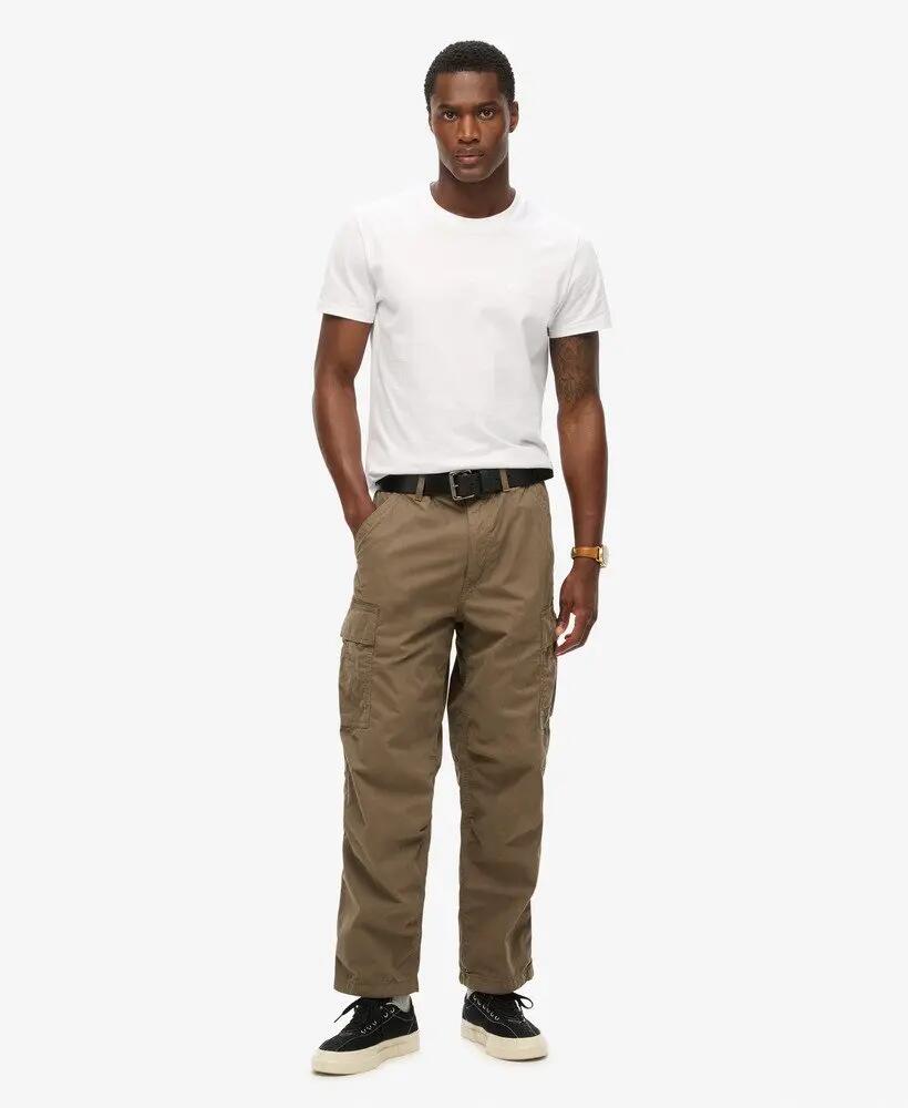 superdry Pantalon cargo parachute vintage en coton bio - Dark Khaki 2/7