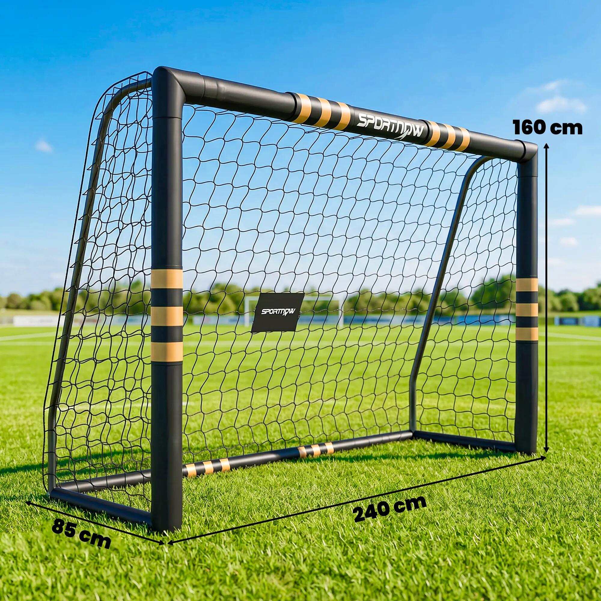 Baliza de futebol 240x85x160 cm preto e amarelo SPORTNOW 3/4