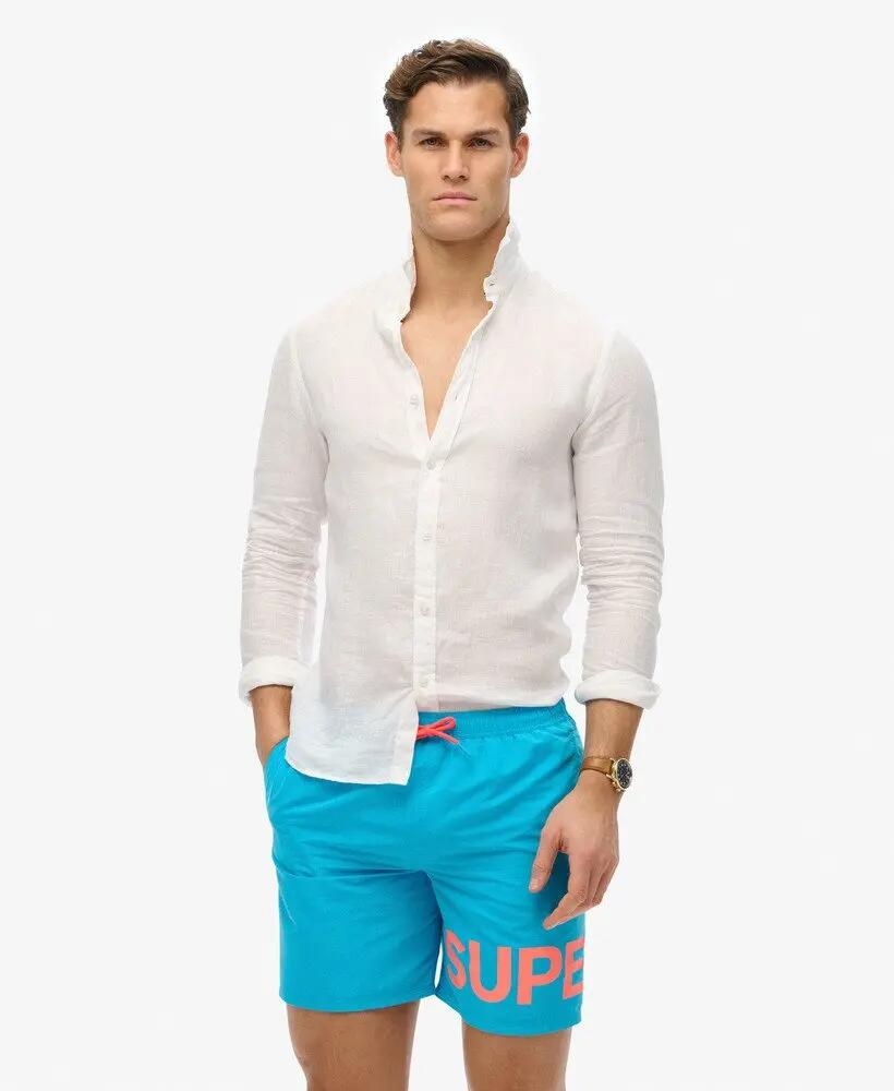 superdry Calções de banho 17 polegadas em poliéster reciclado – Hawaii Blue 3/7