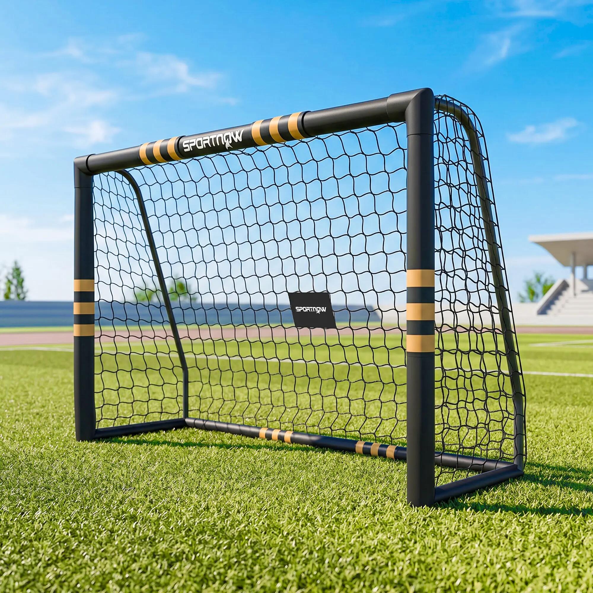 Baliza de futebol 240x85x160 cm preto e amarelo SPORTNOW 2/4