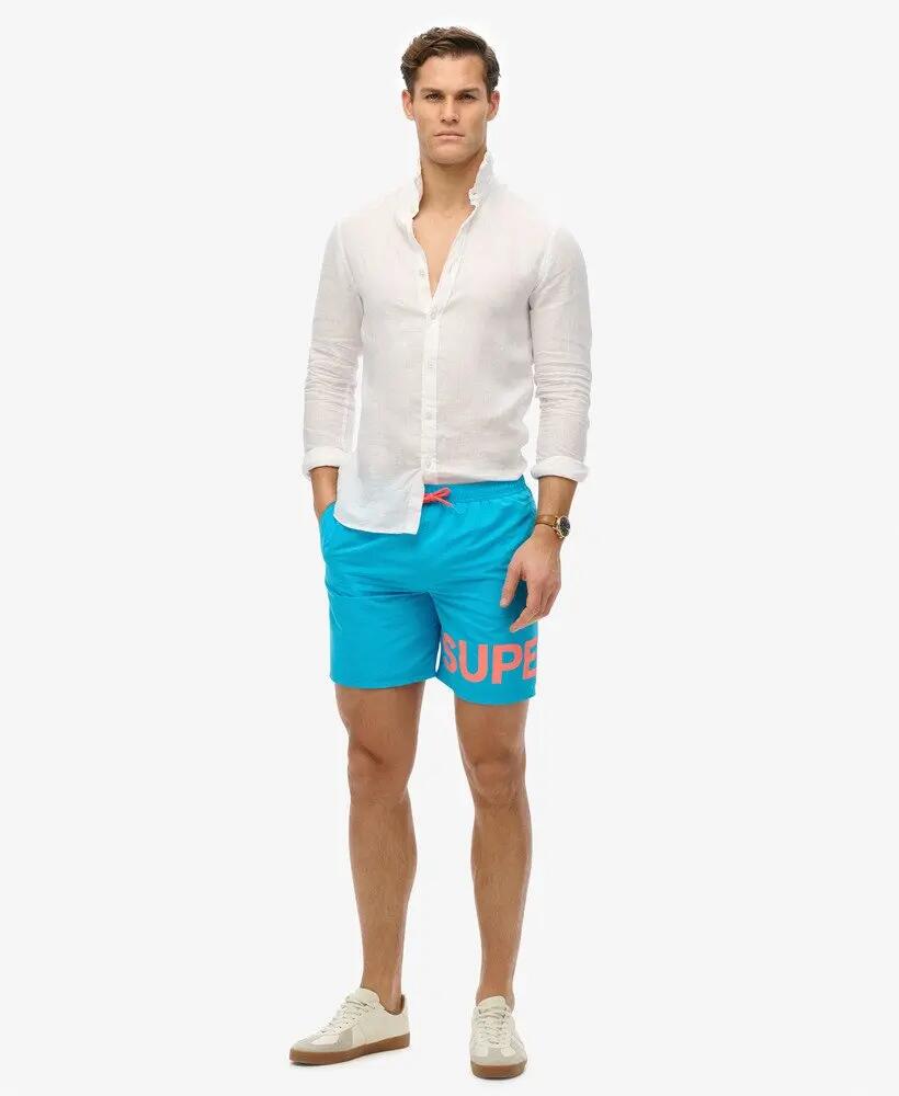 superdry Calções de banho 17 polegadas em poliéster reciclado – Hawaii Blue 2/7