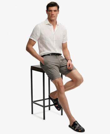 superdry Pantalón corto chino Premium Regular slim en algodón elástico