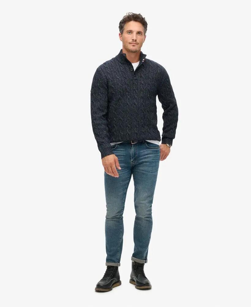 superdry Maglione Cable Button Neck - Collo alto con bottoni 2/6