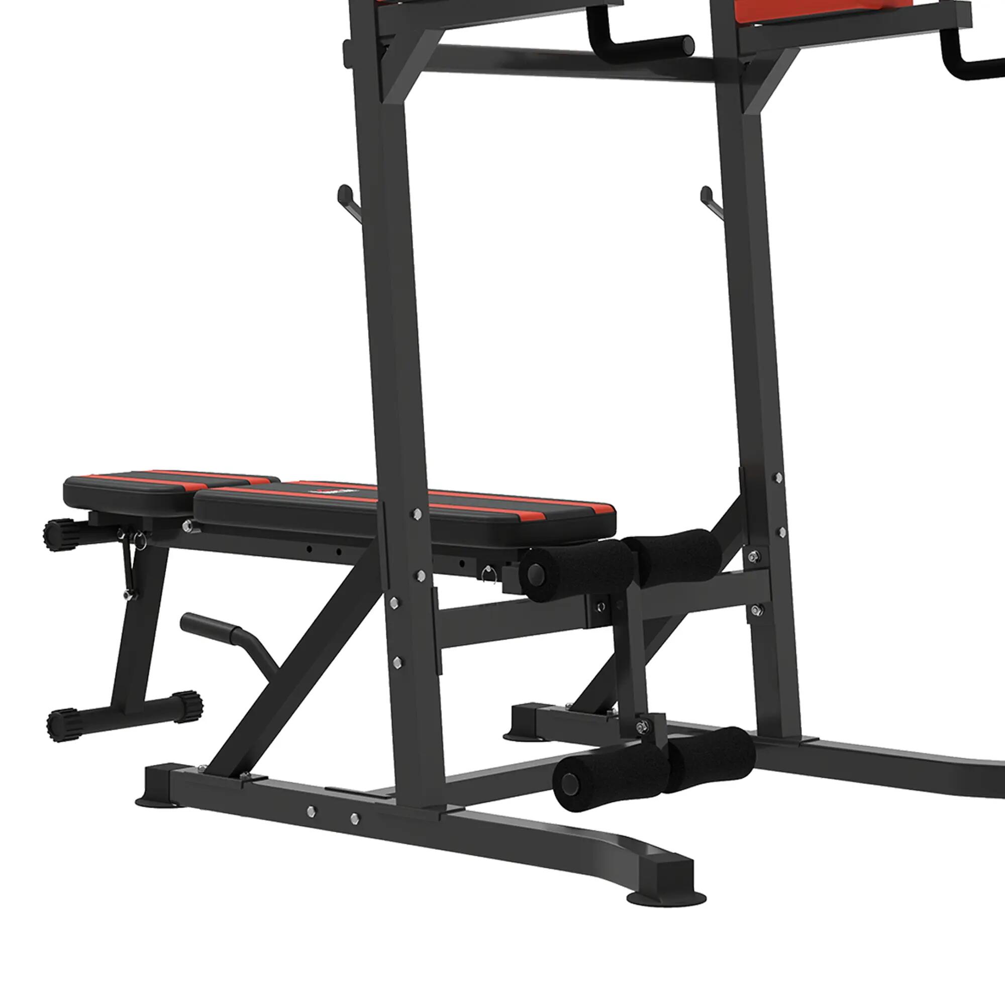 Estação de musculação 99x178x236 cm preto e vermelho HOMCOM 4/4