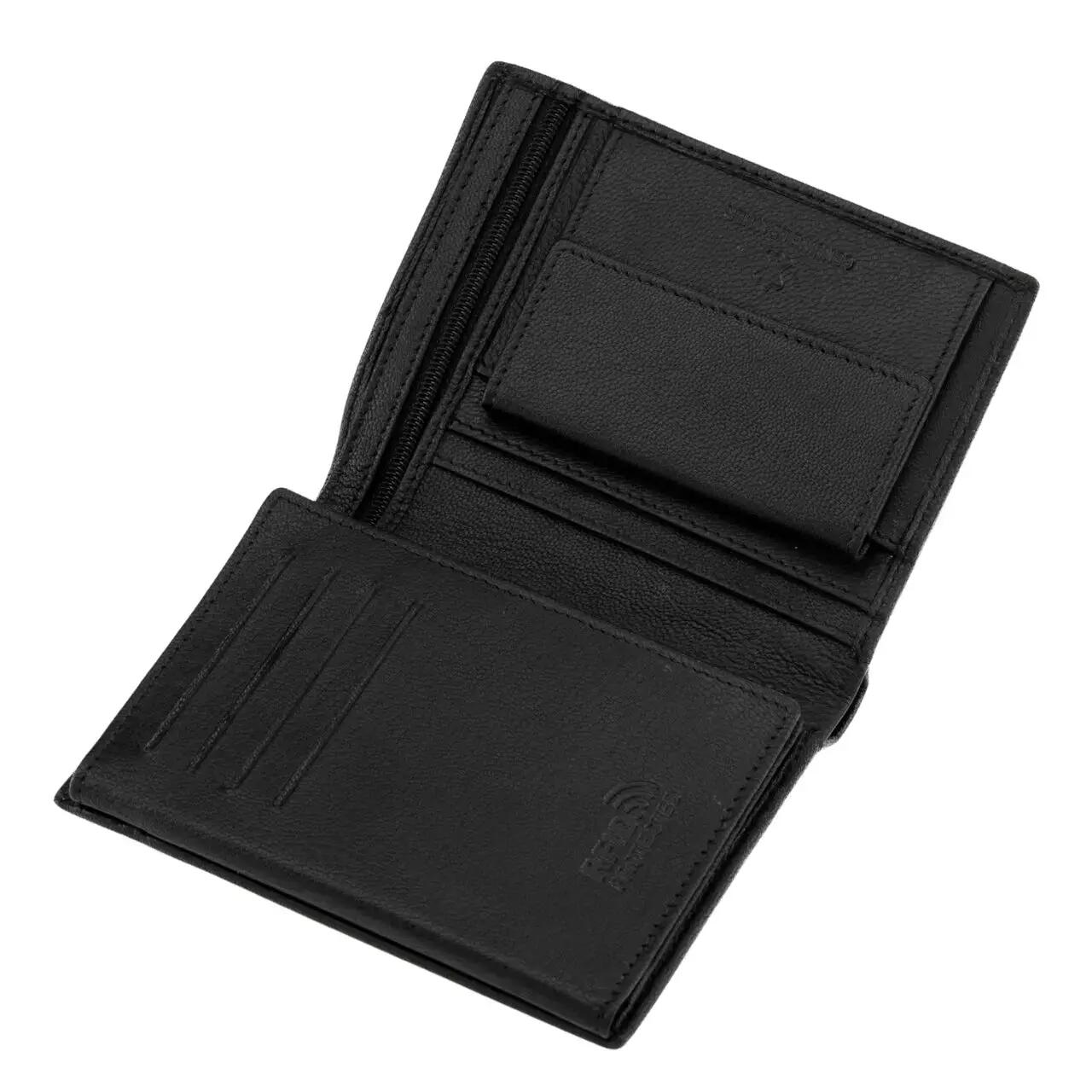 WINGS Portefeuille homme en cuir de chèvre noir 7/7