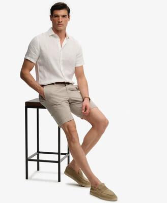 Superdry premium textured chino shorts katoen/linnen – straight fit