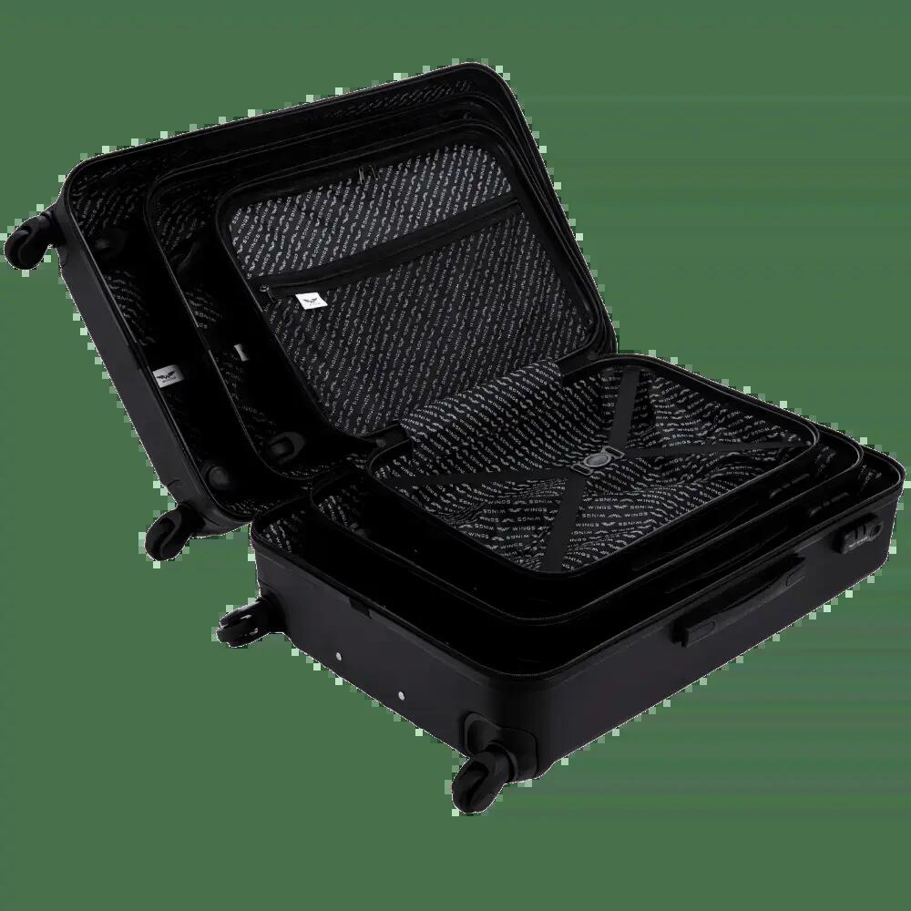 Lot de 4 valises WINGS HARRIER S M L + vanity BLACK 7/10