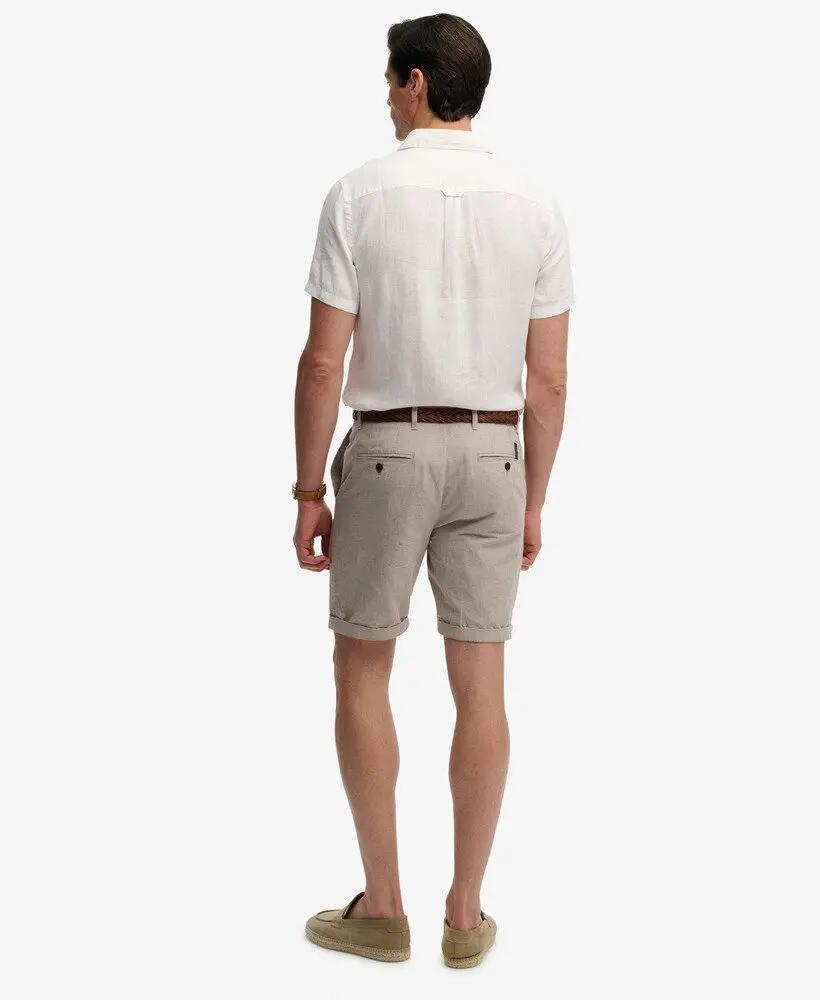 superdry Premium Textured Chino Shorts katoen/linnen – straight fit 6/6