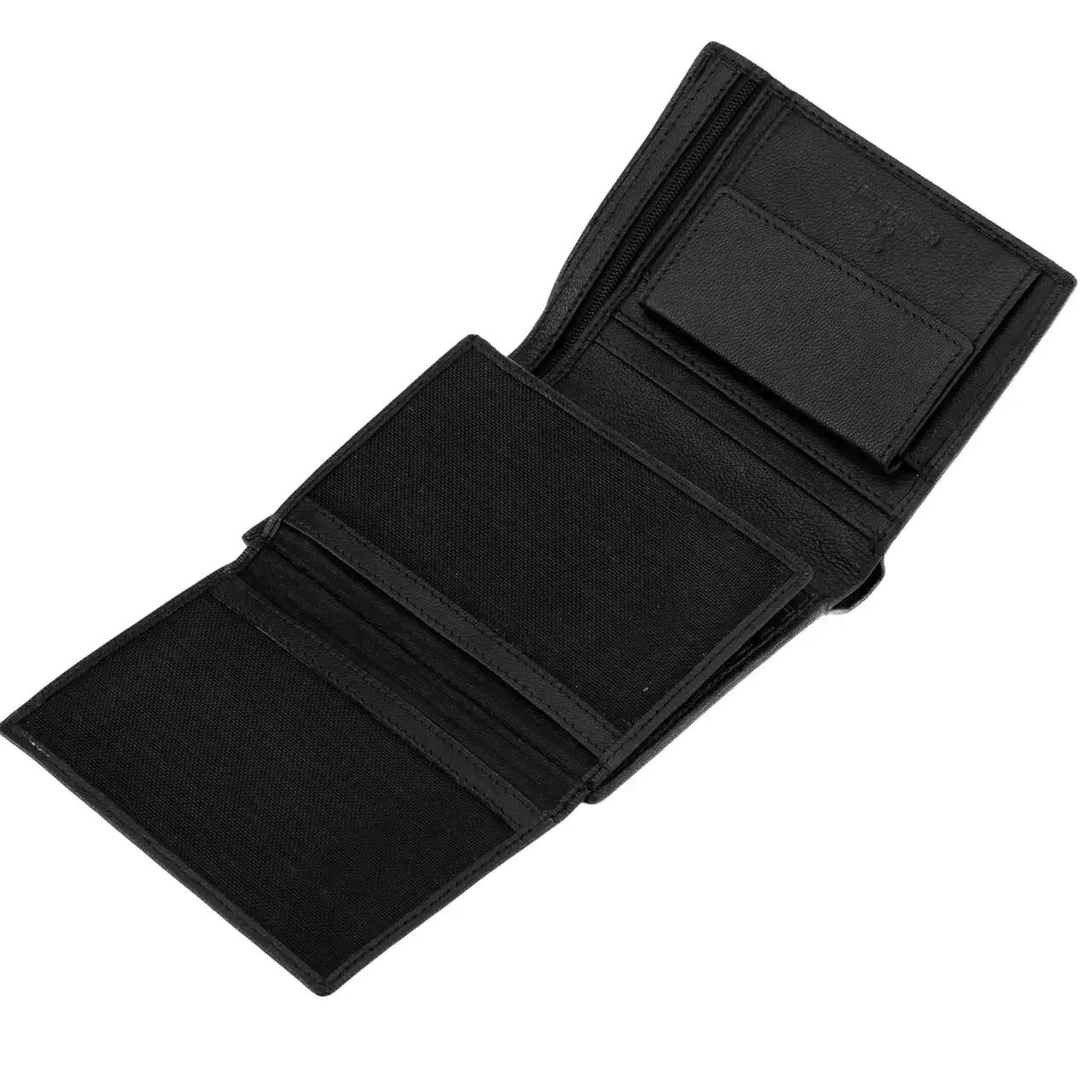 WINGS Portefeuille homme en cuir de chèvre noir 3/7