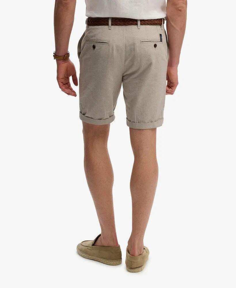 superdry Premium Textured Chino Shorts katoen/linnen – straight fit 4/6