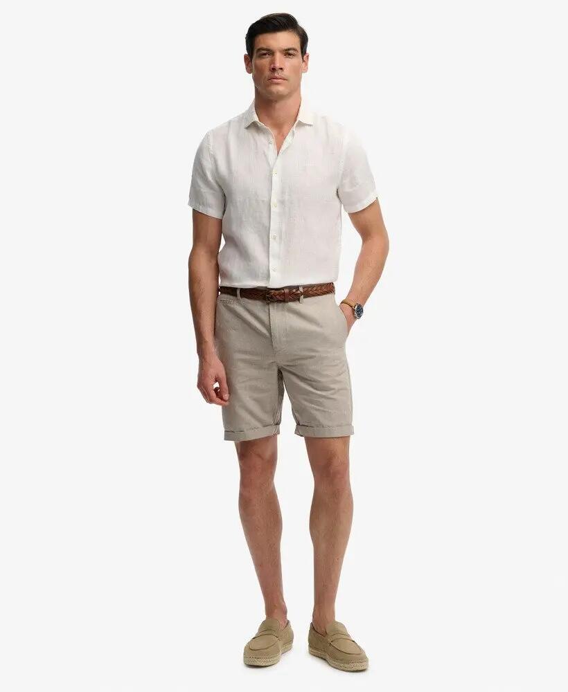 superdry Premium Textured Chino Shorts katoen/linnen – straight fit 2/6