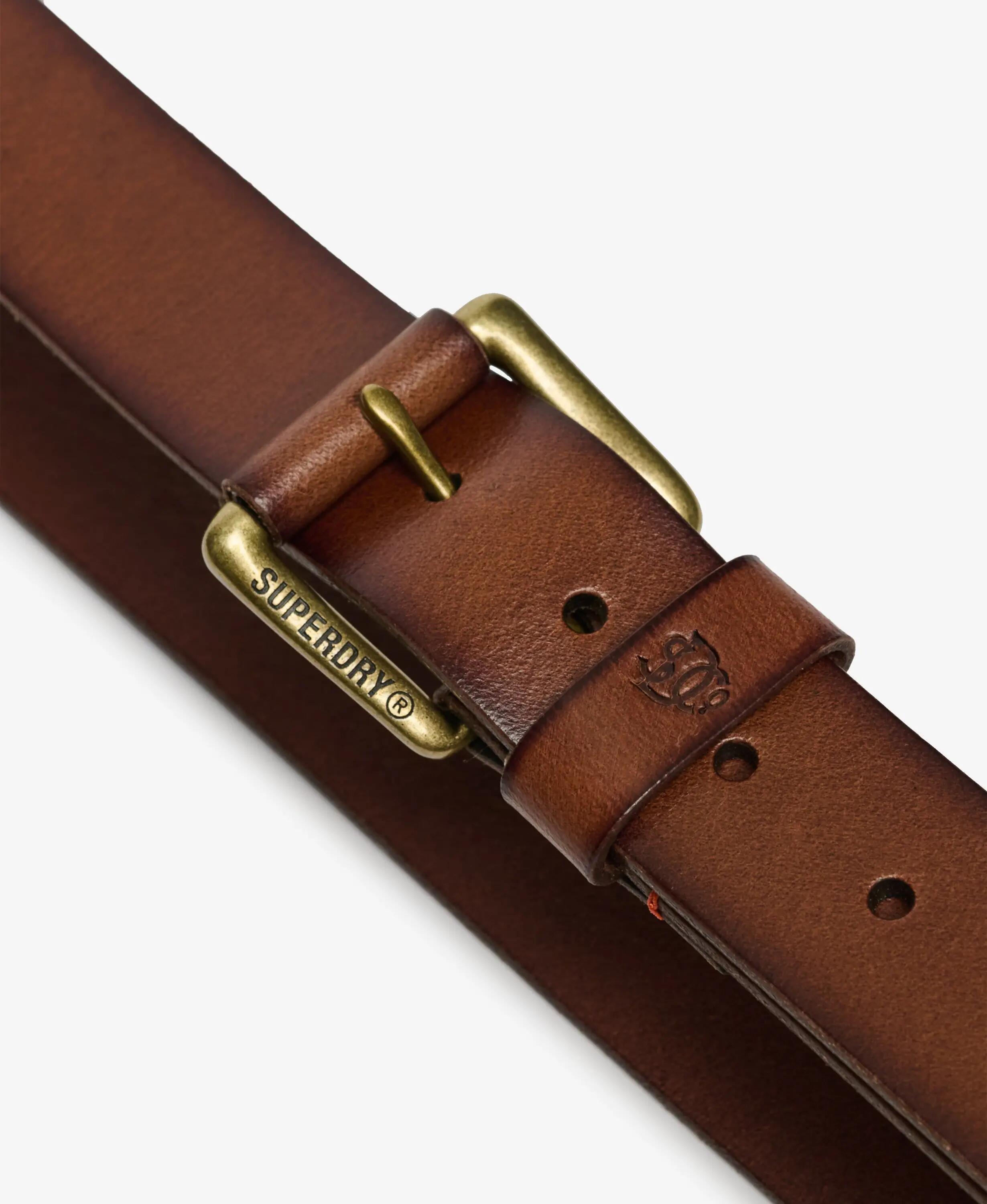 superdry Ceinture Classic en cuir - 100% cuir buffle, TAN 2/4