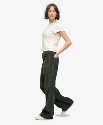 Superdry mid rise baggy jumbo corduroy broek