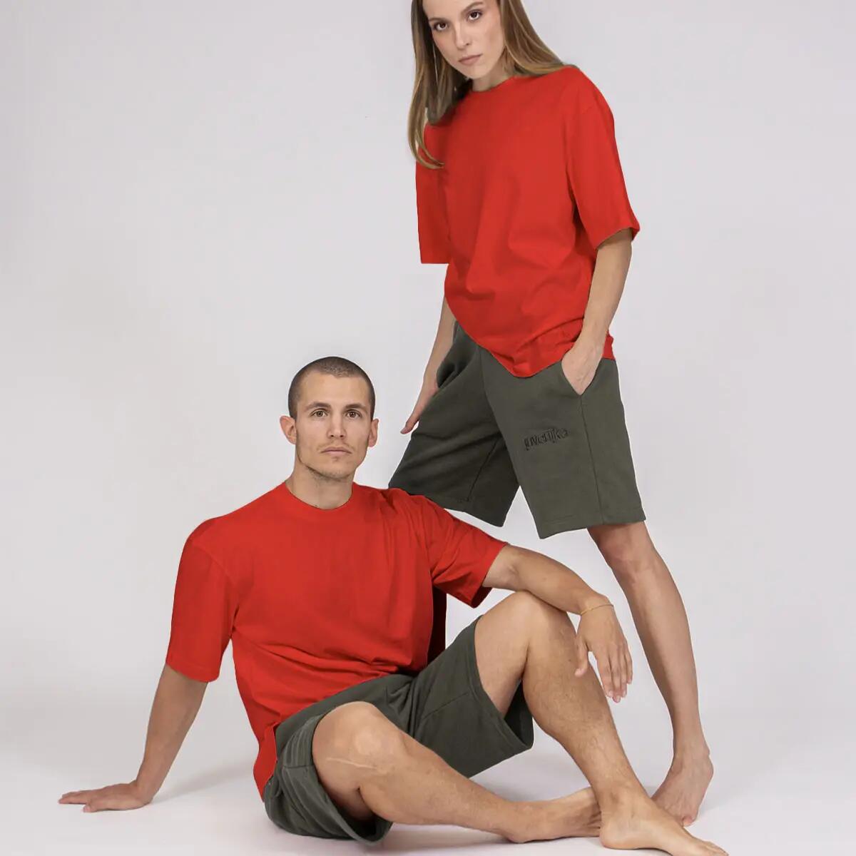 T-shirt Adulto fitness oversize cotone morbido Classika Rossa 5/5