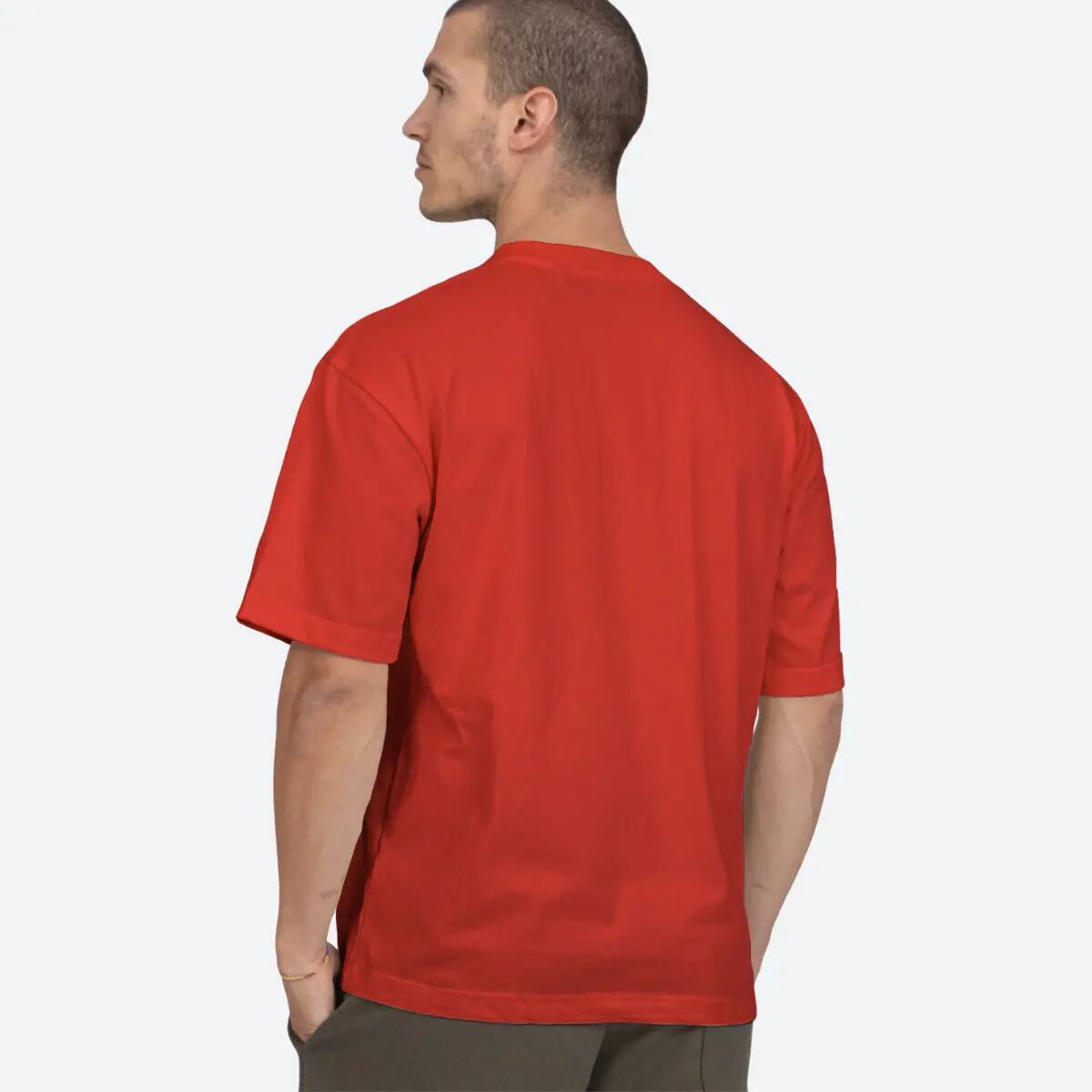 T-shirt Adulto fitness oversize cotone morbido Classika Rossa 3/5