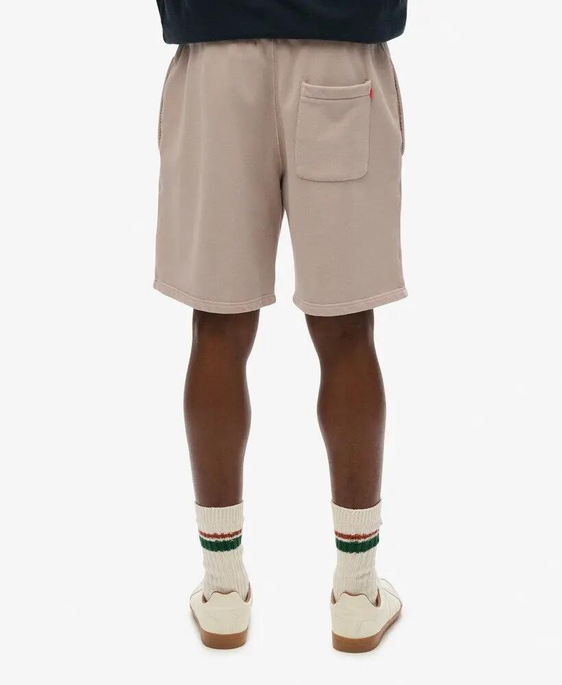 superdry Micro Logo Shorts en Deep Beige Slub – Relaxed Fit 3/7