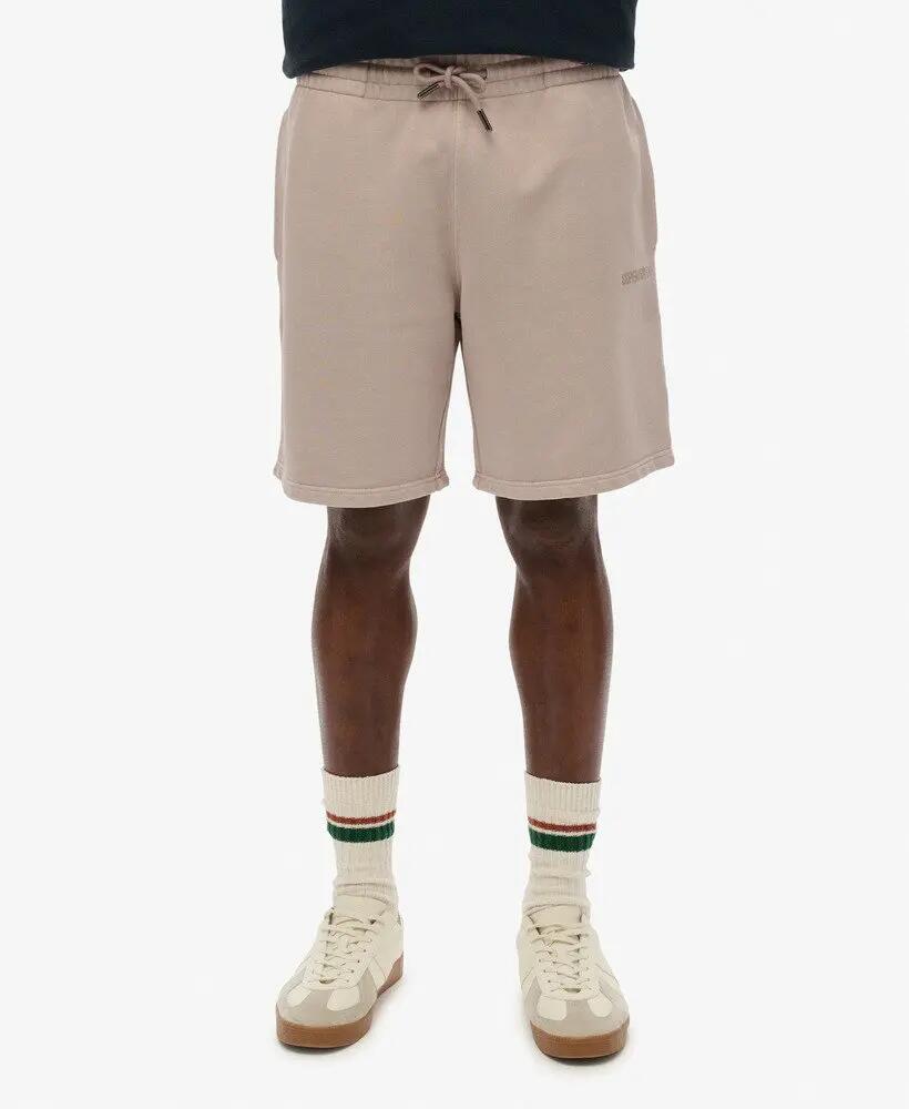 superdry Micro Logo Shorts en Deep Beige Slub – Relaxed Fit 2/7