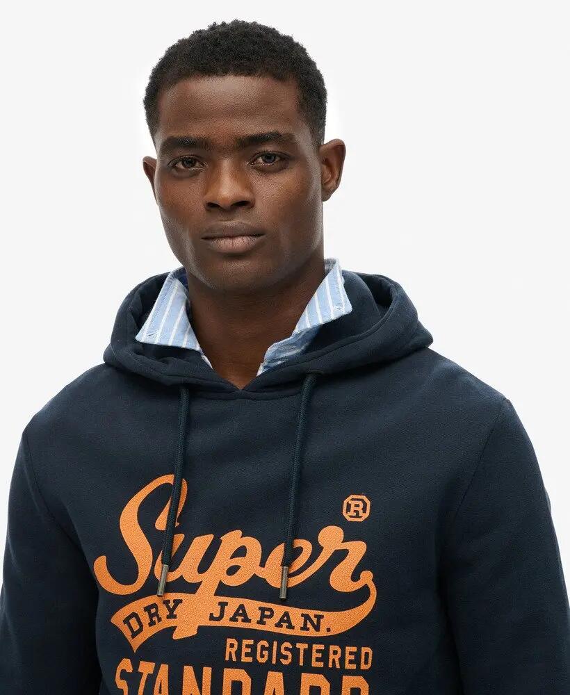superdry Standard Script Hoodie – Vestibilità relaxed, interno spazzolato – 4/5