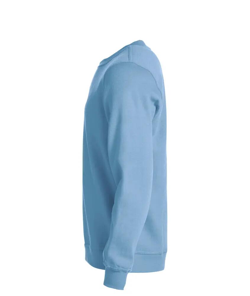 clique Basic Roundneck unisex trui lichtblauw – zacht en duurzaam 3/4