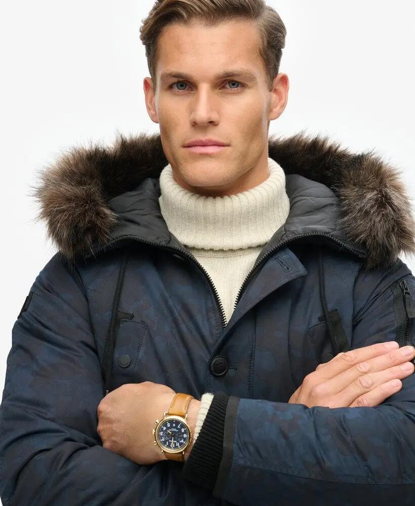 superdry Parka Original & Vintage con imbottitura trapuntata – Midnight Camo 3/7