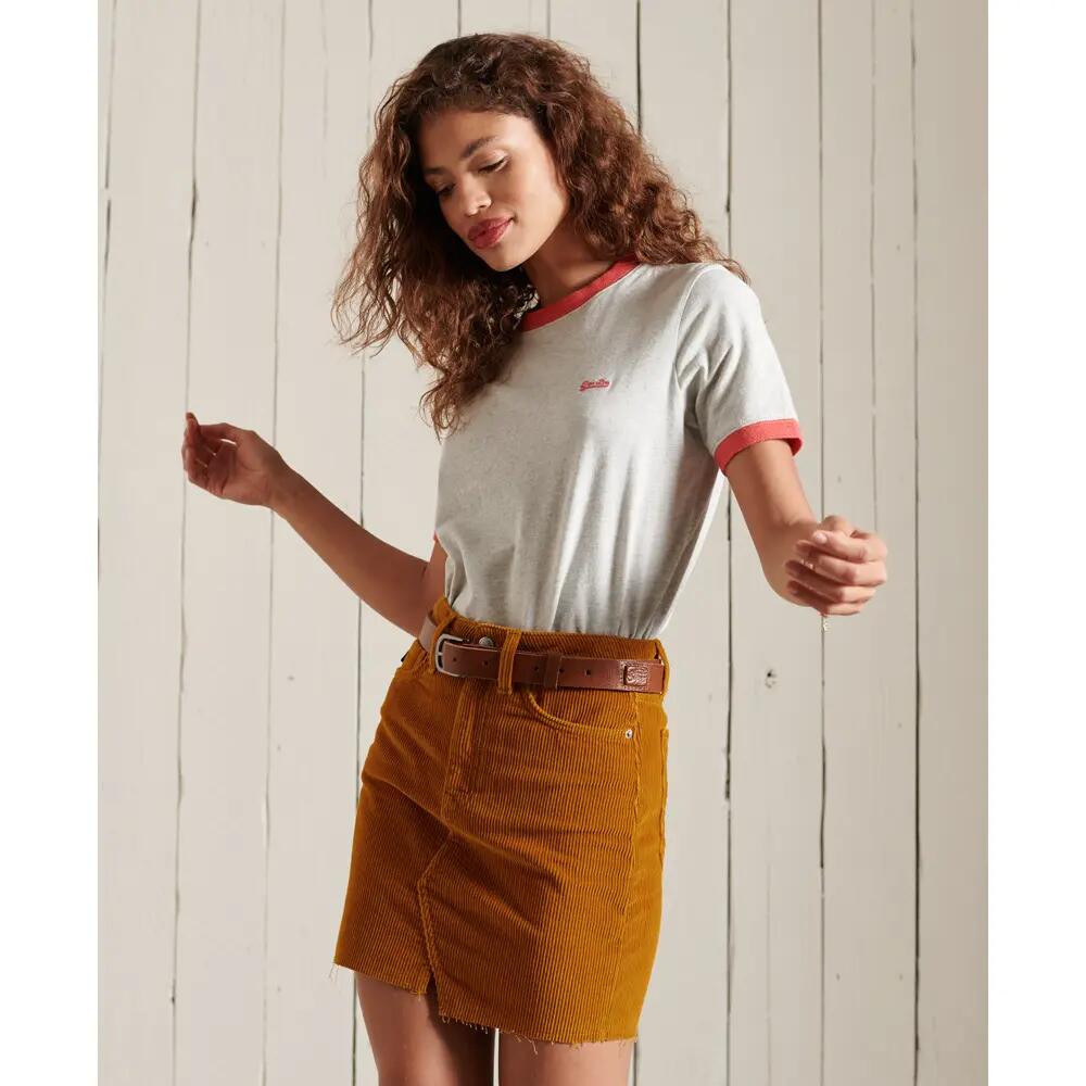 superdry Denim Minirok Turmeric Tan Cord 5/6