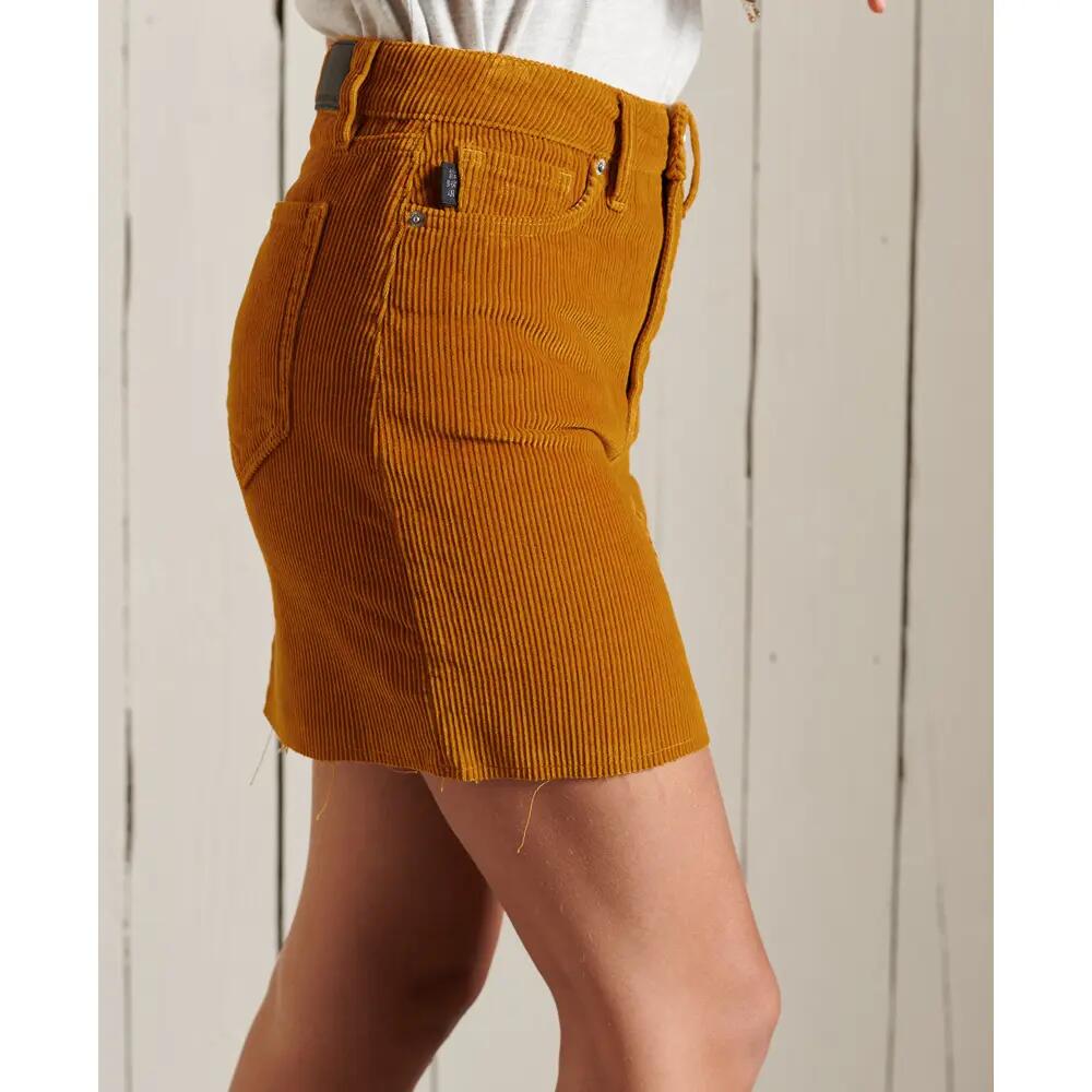 superdry Denim Minirok Turmeric Tan Cord 4/6
