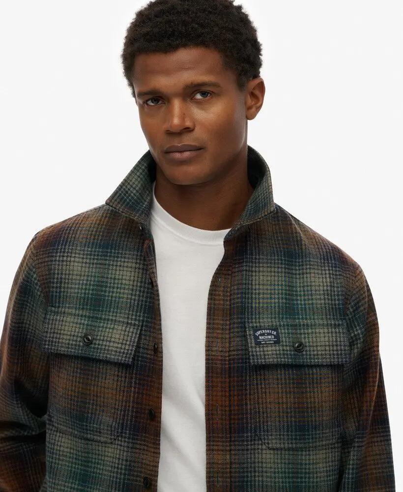 superdry Wool Blend Miller Overshirt oversized overhemd in wolmix 4/5