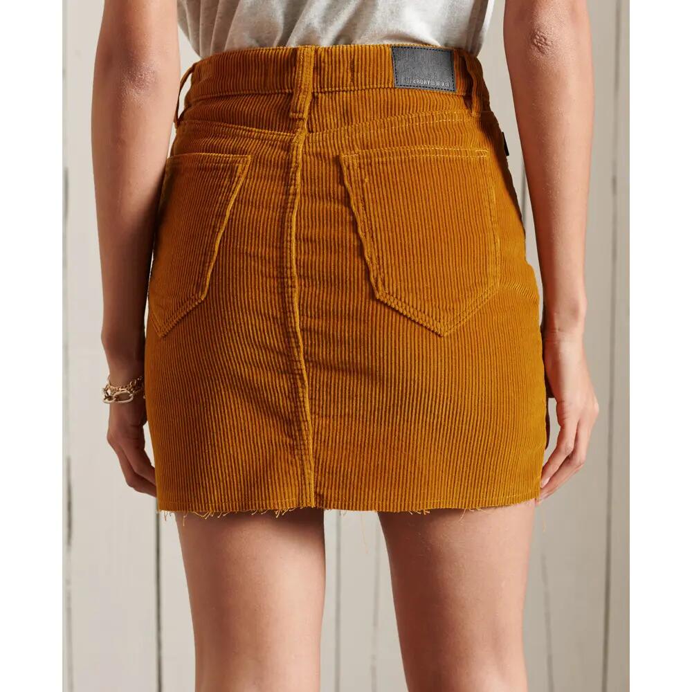 superdry Denim Minirok Turmeric Tan Cord 3/6