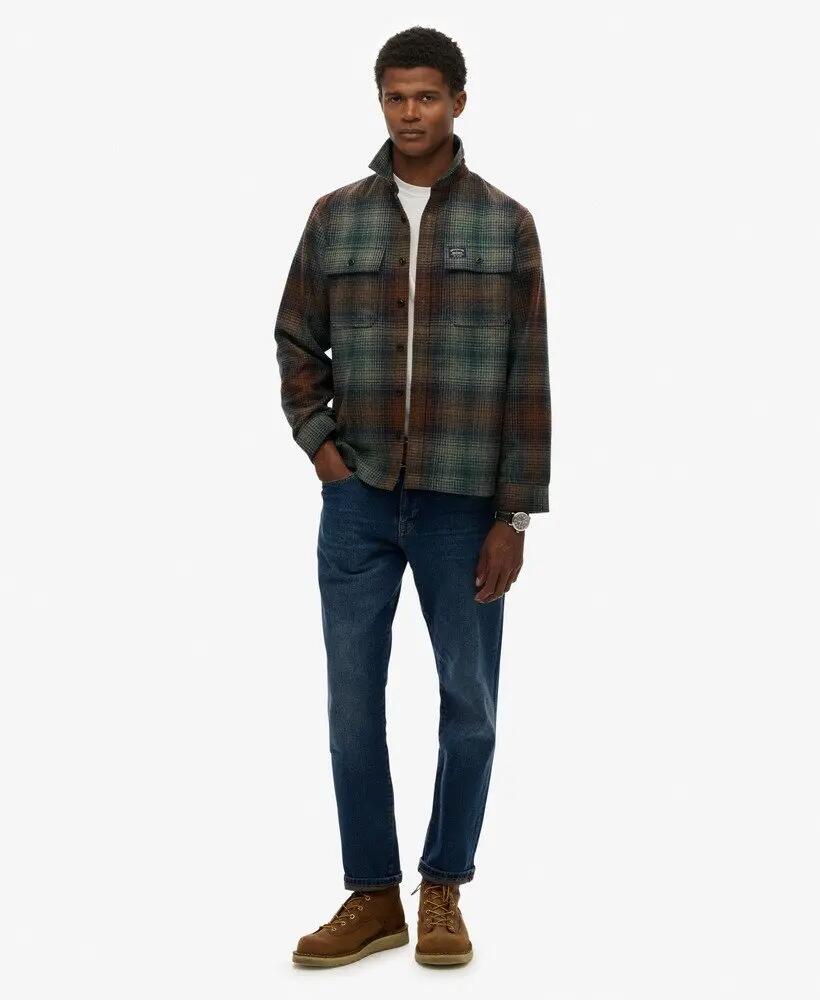 superdry Wool Blend Miller Overshirt oversized overhemd in wolmix 3/5