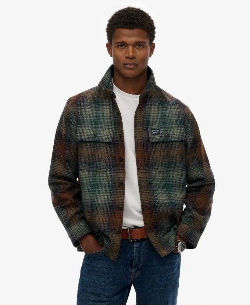 superdry Wool Blend Miller Overshirt oversized overhemd in wolmix 2/5