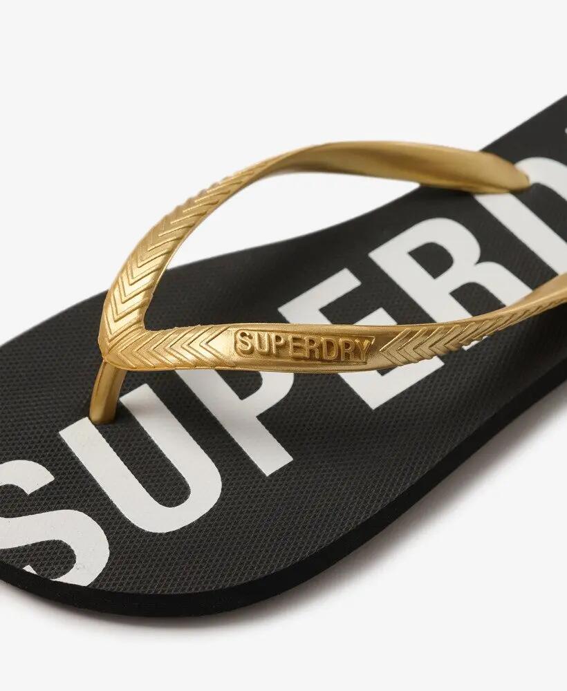 superdry Chinelos Code Core Sport em borracha - Preto/Ouro metálico 6/7