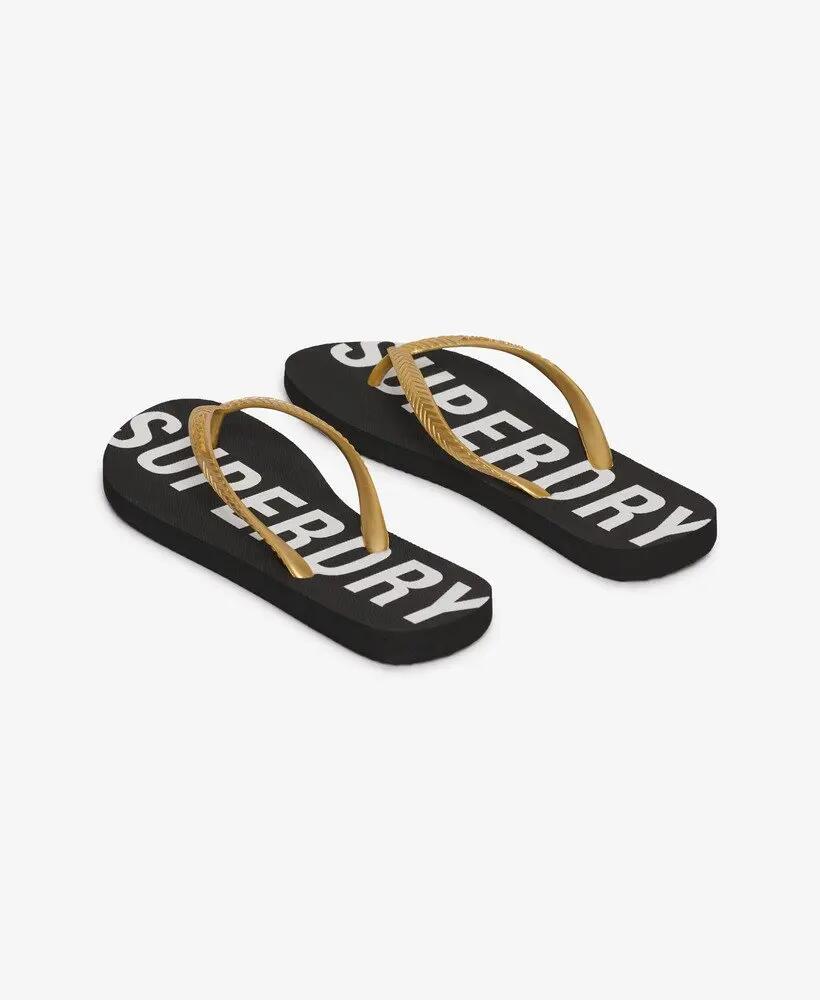superdry Chinelos Code Core Sport em borracha - Preto/Ouro metálico 5/7