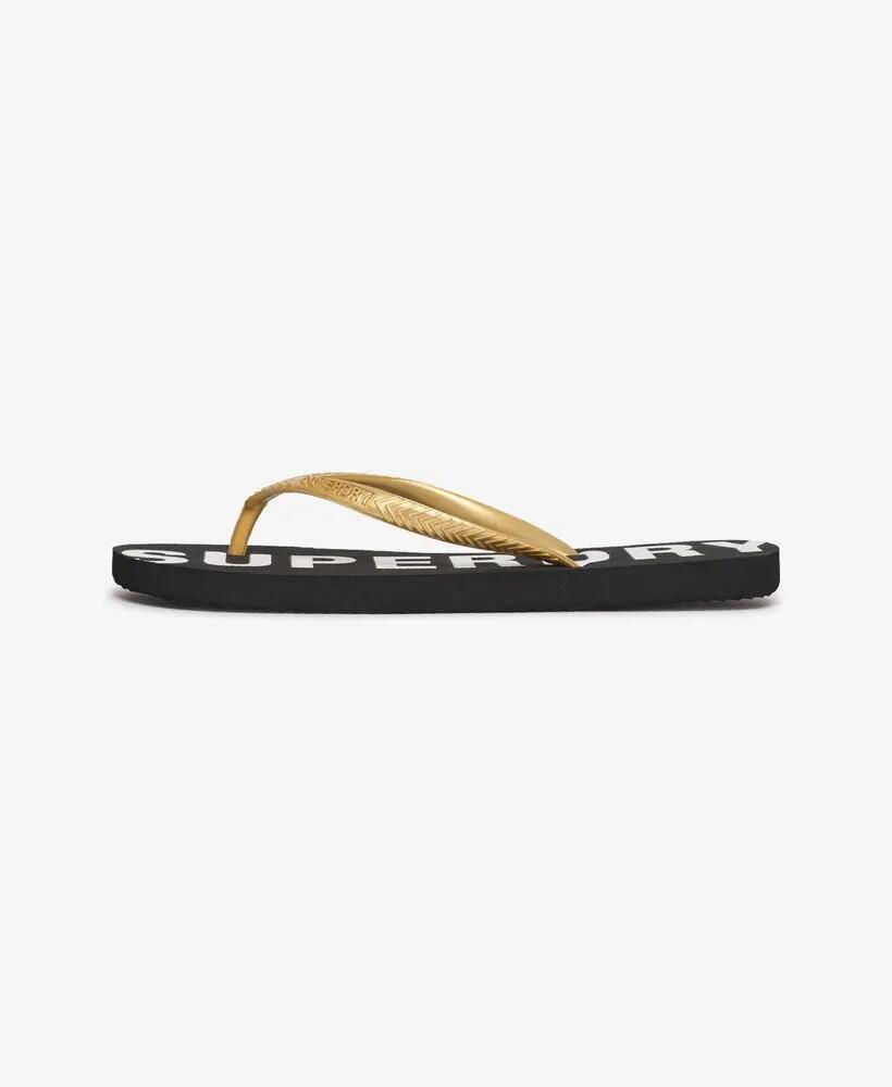 superdry Chinelos Code Core Sport em borracha - Preto/Ouro metálico 4/7