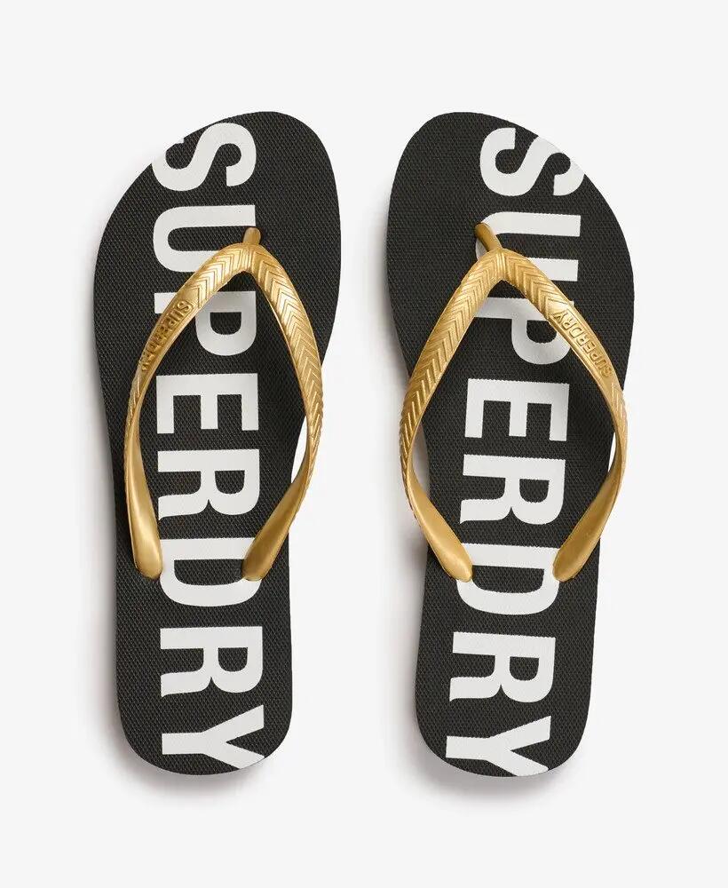 superdry Chinelos Code Core Sport em borracha - Preto/Ouro metálico 3/7