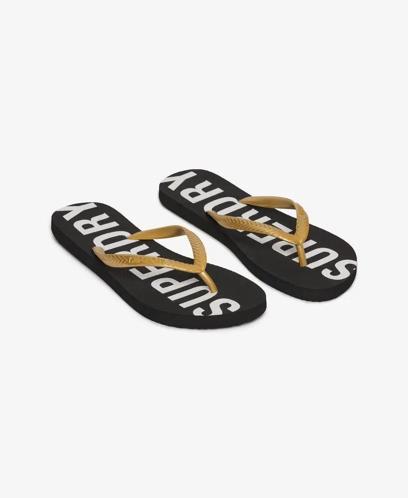 superdry Chinelos Code Core Sport em borracha - Preto/Ouro metálico 2/7