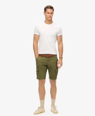 Superdry organic cotton core cargo shorts — zwart/gouden pailletten