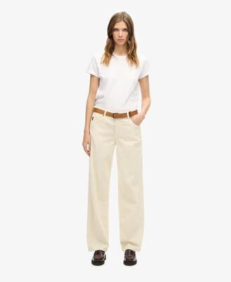 Superdry vintage wide leg cord broek – riff white