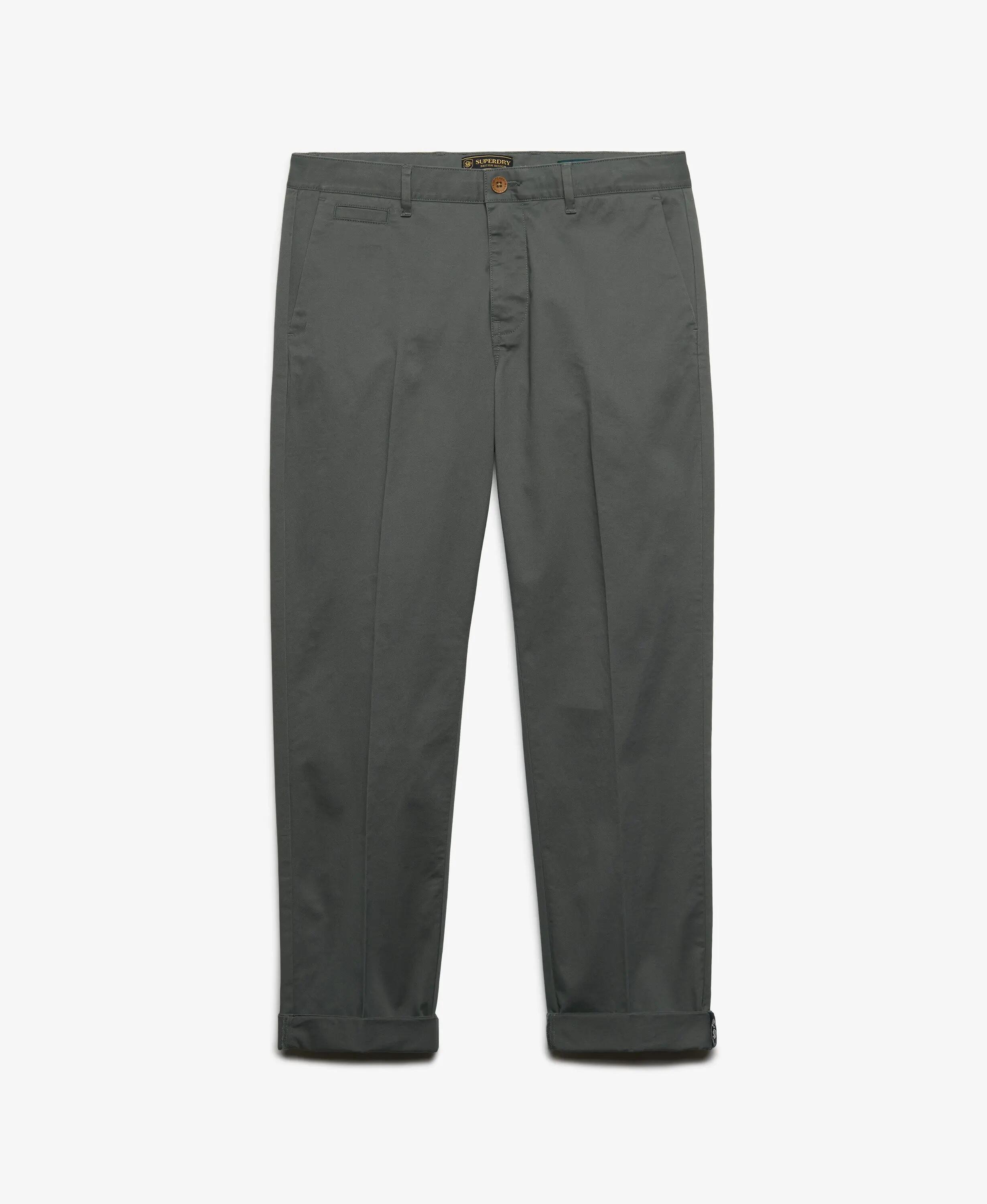 superdry Premium Regular Chinos em algodão elástico – Balsam Green 7/7