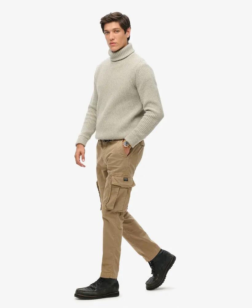 superdry Spodnie Cargo Core z bawełną elastyczną — Tan Khaki 4/7