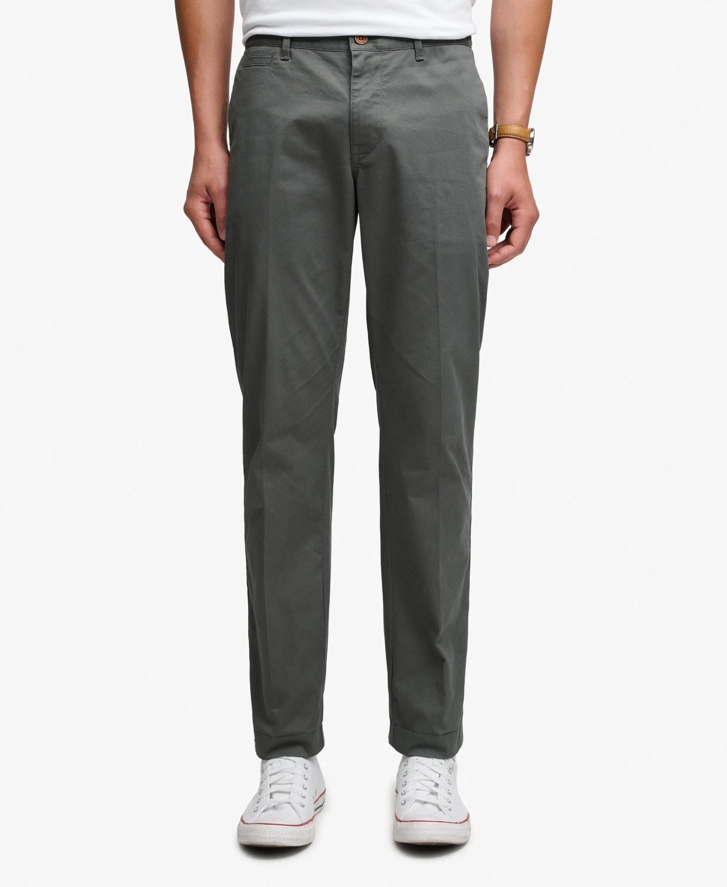 superdry Premium Regular Chinos em algodão elástico – Balsam Green 3/7