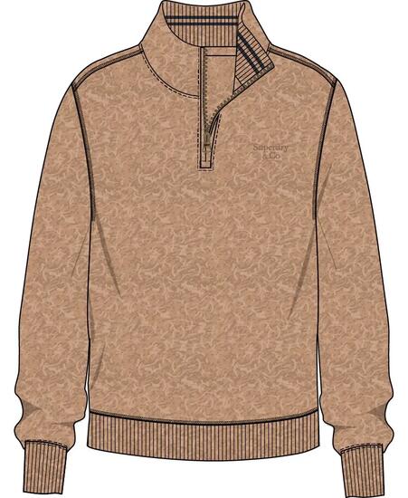 superdry Felpa Half Zip Essential Serif Logo – Vestibilità relaxed