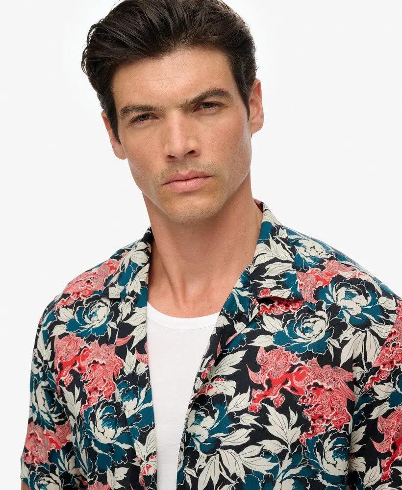 superdry The Merchant Store Hawaiian Shirt aus 100% Modal mit Allover-Print 4/7